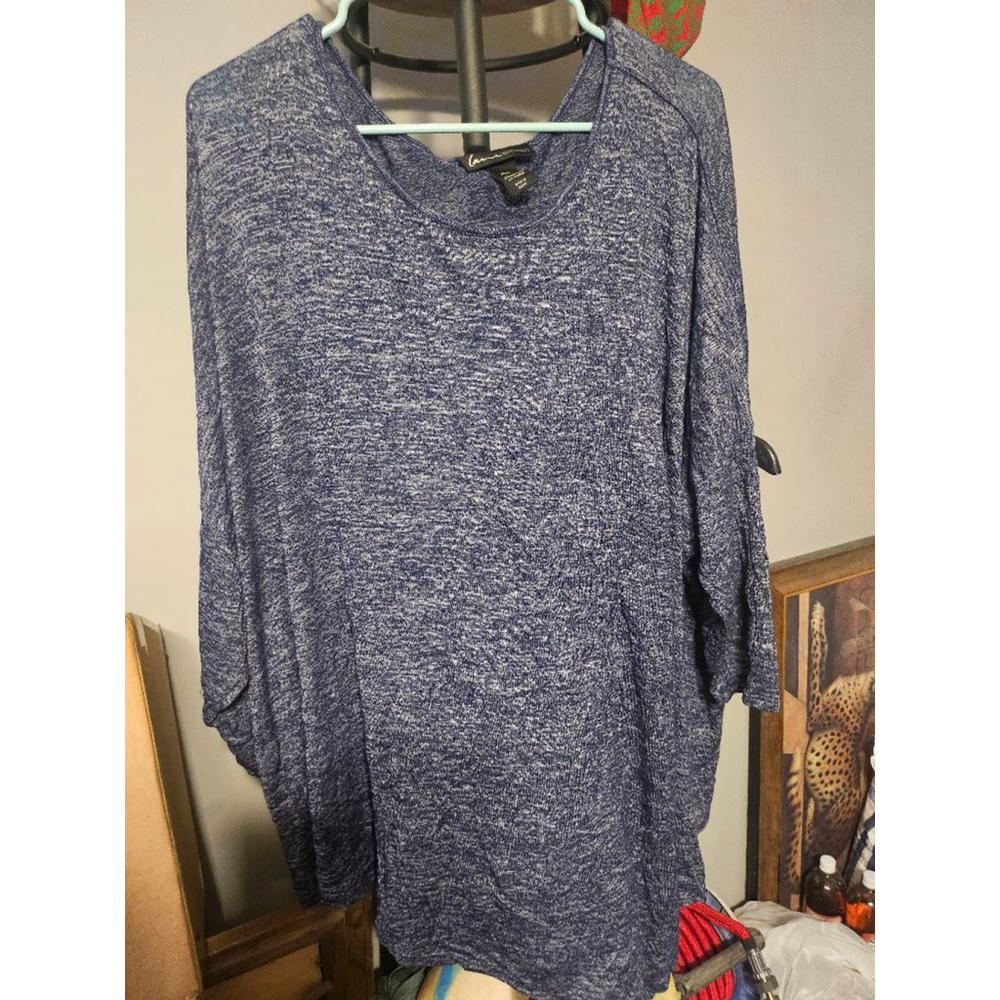 Women's Lane Bryant Long Sleeve Shirt Size 26/28 Blue Grey